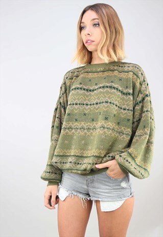 VINTAGE OVERSIZED PATTERNED JUMPER