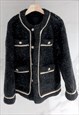 VINTAGE-INSPIRED BORG TWEED JACKET