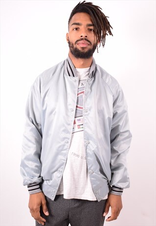 MENS VINTAGE BOMBER JACKET MEDIUM GREY 90S