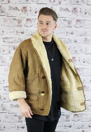VINTAGE AVIATOR/FLYING JACKET. SHEARLING SHEEP SKIN. UNISEX.