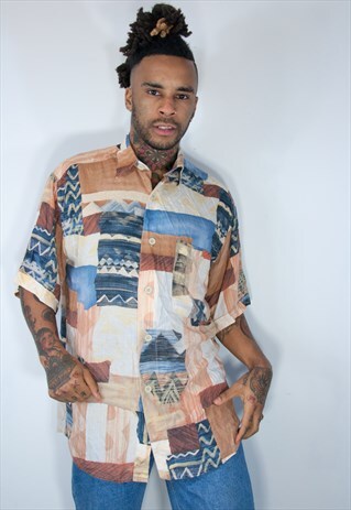 VINTAGE HAWAIIAN CRAZY PATTERNED SHIRT