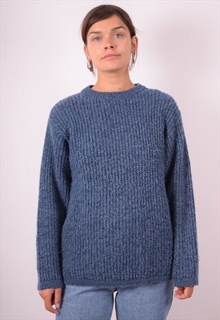 LEE WOMENS VINTAGE JUMPER SWEATER LARGE BLUE 90S