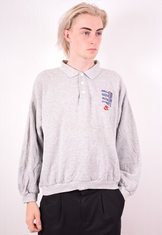 NIKE MENS VINTAGE SWEATSHIRT JUMPER LARGE GREY 90S
