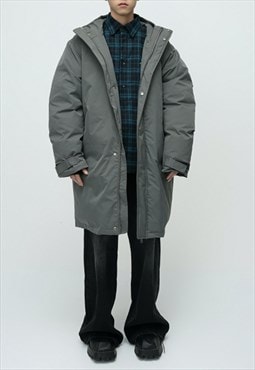 Men's Solid color warm hooded cotton coat AW VOL.2