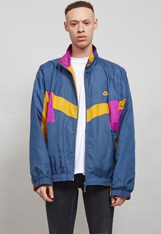 VINTAGE ORANGE AND PURPLE SHELL SPORTS JACKET