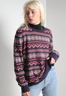 Vintage Abstract Crazy Patterned Jazzy Jumper Multi