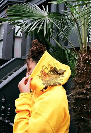 CHINESE DRAGON DESIGN ON A HEAVYWEIGHT GOLD HOODIE