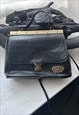 Vintage 80s Black Real Leather Bag / Messenger Bag 