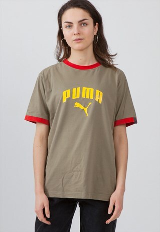 90S VINTAGE GREEN PUMA CREW NECK T-SHIRT
