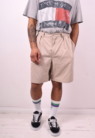 POLO RALPH LAUREN MENS VINTAGE SHORTS W33 BEIGE 90S