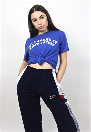 90'S RETRO BLUE SPELL-OUT T-SHIRT