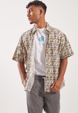 VINTAGE HAWAIIAN PATTERNED FESTIVAL SHORT SLEEVE SHIRT