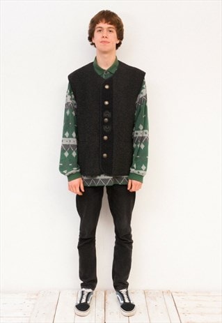 C&A Landhaus Vintage Trachten Mens UK 48 US Waistcoat Vest 