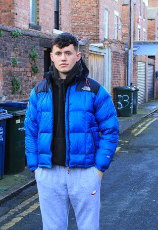 VINTAGE BLUE THE NORTH FACE NUPTSE 800 PUFFER