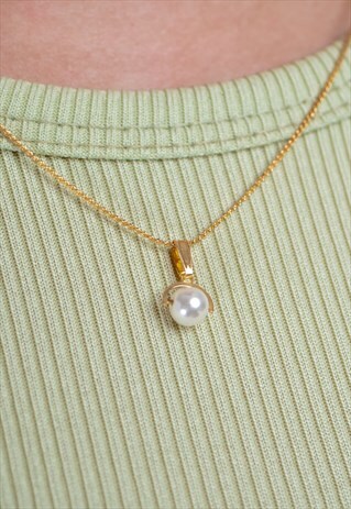 VINTAGE MINIMALIST FAUX PEARL NECKLACE