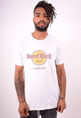 HARD ROCK CAFE MENS VINTAGE T-SHIRT TOP LARGE WHITE 90S