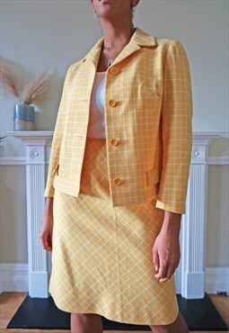 Vintage late 60's St Michaels skirt suit in yellow.