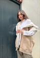 KZELL  SLEEVELESS AVIATOR STYLE JACKET OVERSIZE IN BEIGE