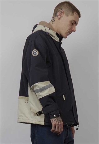 VINTAGE 90'S NAPAPIJRI NAVY FLEECE LINED JACKET