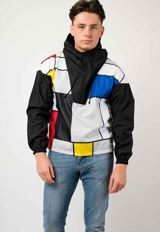 VINTAGE COLOUR BLOCK PULLOVER WINDBREAKER