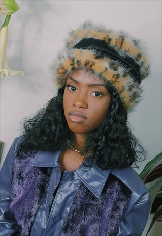 VINTAGE FAUX FUR BUCKET HAT