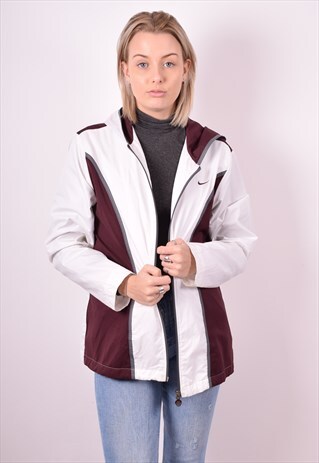 NIKE WOMENS VINTAGE RAIN JACKET XL WHITE 90S
