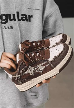 Snake print sneakers ripped skater shoes grunge trainers