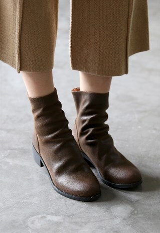 TANZANIA SEPIA LEATHER SOCK BOOTS