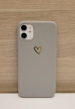 Couple Love iPhone 11 Case in Grey color