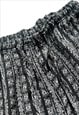 VINTAGE SHORTS HIGH WAIST LOOSE BOHO PATTERNED BLACK & WHITE