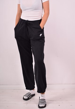 NIKE WOMENS VINTAGE TRACKSUIT TROUSERS W34 L30 BLACK 90S