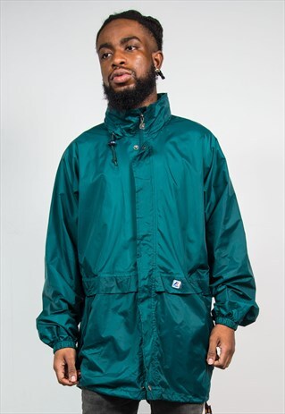 K-WAY GREEN WATERPROOF CAGOULE JACKET