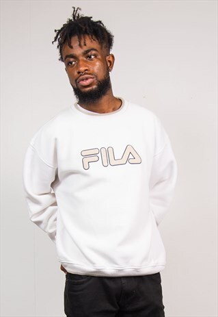90'S VINTAGE WHITE FILA SWEATSHIRT JUMPER