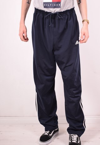 ADIDAS MENS VINTAGE TRACKSUIT TROUSERS XXL NAVY BLUE 90S
