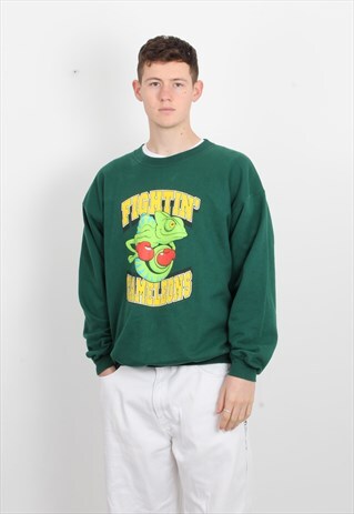 VINTAGE CHAMPION 'FIGHTIN CHAMELEONS' SWEATSHIRT GREEN