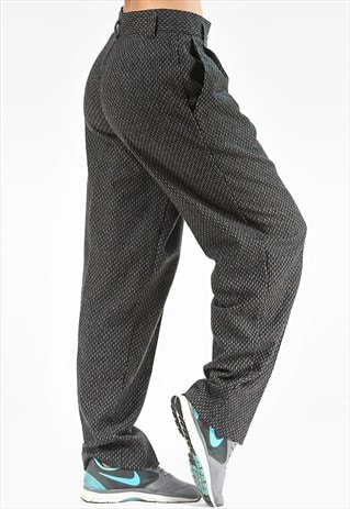 TAPERED WOOL PANTS HIGH WAISTED
