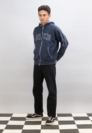 ZIP-UP HOODED NIKE SPELL OUT SWEATSHIRT