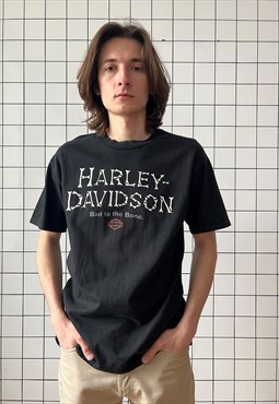 Vintage HARLEY DAVIDSON Tee Graphic T Shirt 1998 Black