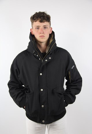 VINTAGE WOOLRICH BLACK FUR-LINED JACKET