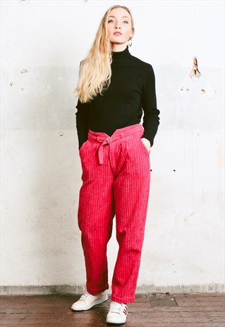 VINTAGE 80S BOLD PINK CORDUROY PANTS