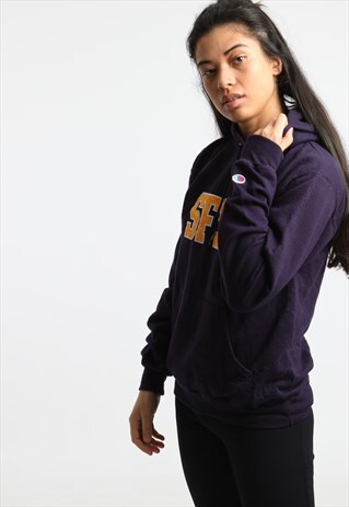 90S CHAMPION EMBROIDERED COLLEGE HOODIE