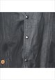 VINTAGE BLACK LEATHER WAISTCOAT - L