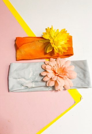 VINTAGE LYCRA HEADBAND WITH FLOWER