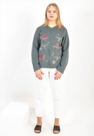 VINTAGE 90'S GREY FLEECE JUMPER