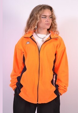 Vintage 00' Y2K Kappa Fleece Jacket Orange
