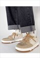 DENIM SNEAKERS CHUNKY SOLE SHOES JEAN TRAINERS IN BLUE BROWN