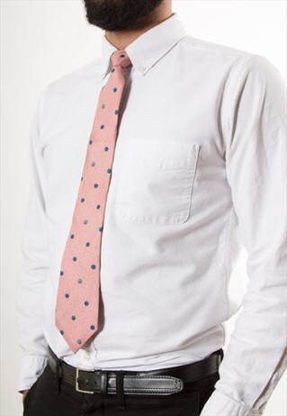 PINK SILKY TIE / MEN SKINNY TIE