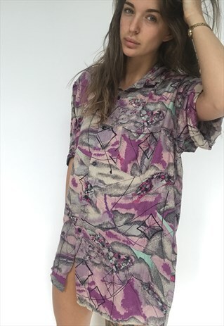 PATTERNED OVERSIZED RETRO VINTAGE UNISEX FESTIVAL SHIRT