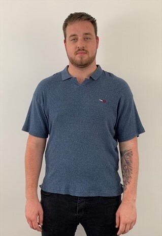 90S TOMMY JEANS TOMMY HILFIGER RIBBED POLO TOP