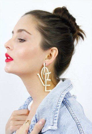 GOLD LOVE DROP EARRINGS